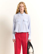 Load image into Gallery viewer, sky blue cropped shirt
