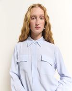 Load image into Gallery viewer, sky blue cropped shirt
