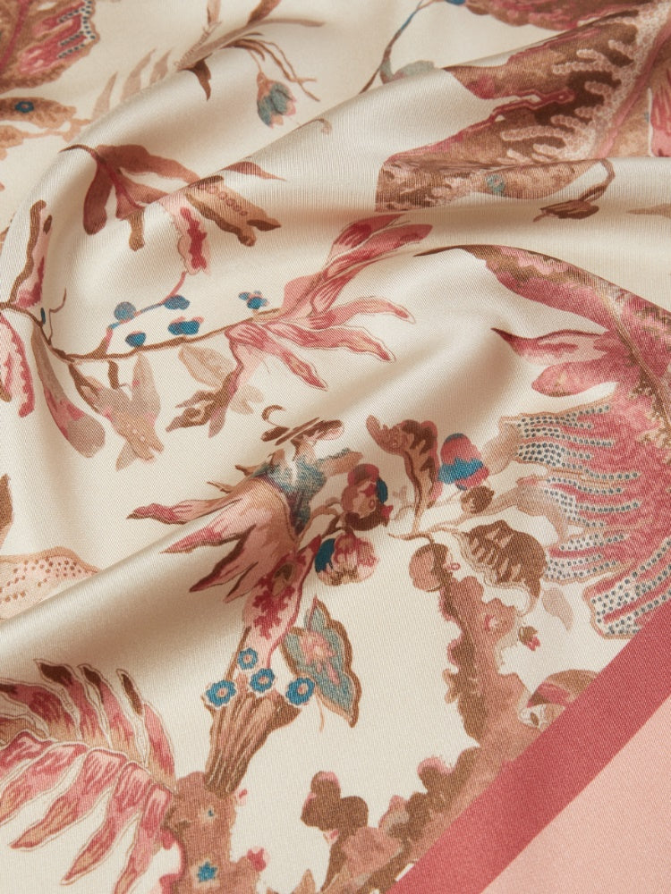 beige printed twill pocket square