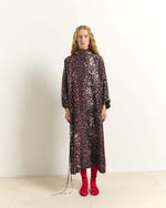 Carregar imagem no visualizador da galeria, burnt umber printed silk dress
