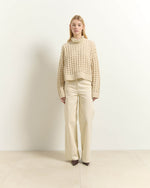 Load image into Gallery viewer, cream openwork sweater
