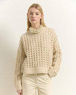 Load image into Gallery viewer, cream openwork sweater
