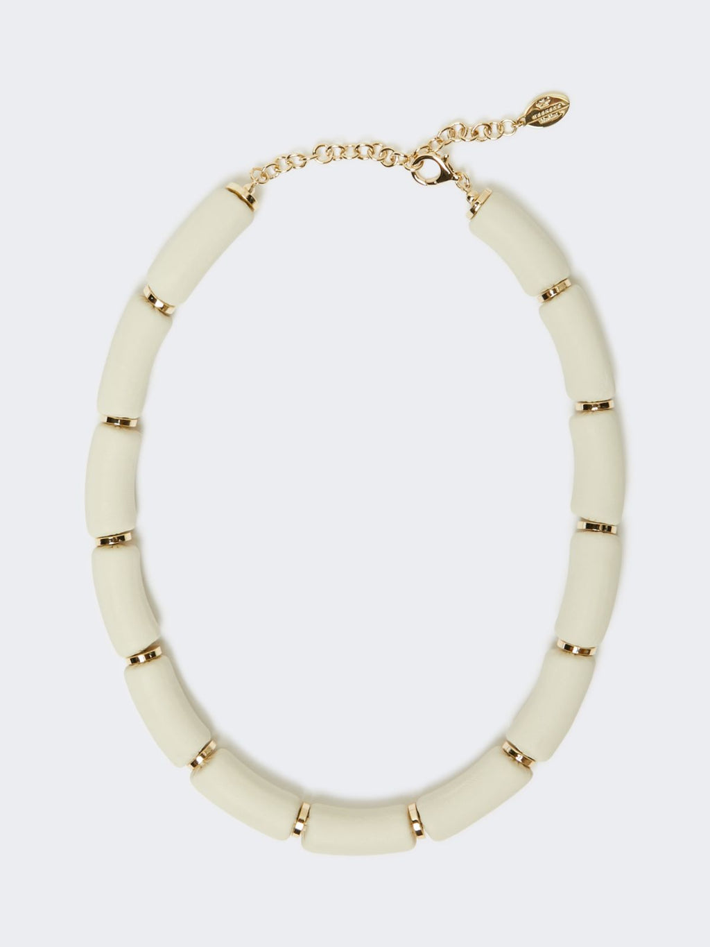 ivory leather choker necklace