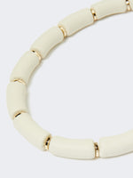 Load image into Gallery viewer, ivory leather choker necklace
