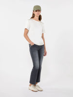 Load image into Gallery viewer, ecru Satin and jersey T-shirt
