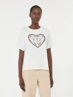 Load image into Gallery viewer, white heart T-shirt with graphic print

