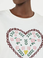 Load image into Gallery viewer, white heart T-shirt with graphic print
