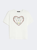Load image into Gallery viewer, white heart T-shirt with graphic print
