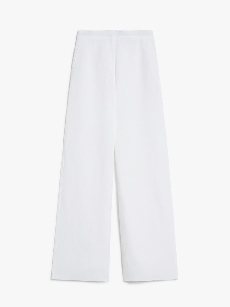 white viscose and linen trousers