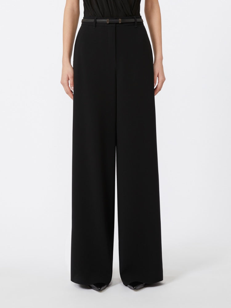 black wide cady trousers