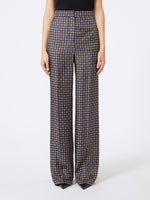 Load image into Gallery viewer, navy printed silk trousers
