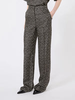 Carregar imagem no visualizador da galeria, Black white Printed silk trousers
