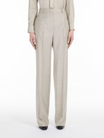 Load image into Gallery viewer, beige wool flannel trousers
