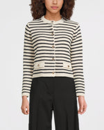 Load image into Gallery viewer, navy irregular Cropped cotton cardigan
