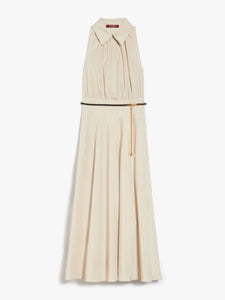 beige cotton poplin sleeveless dress