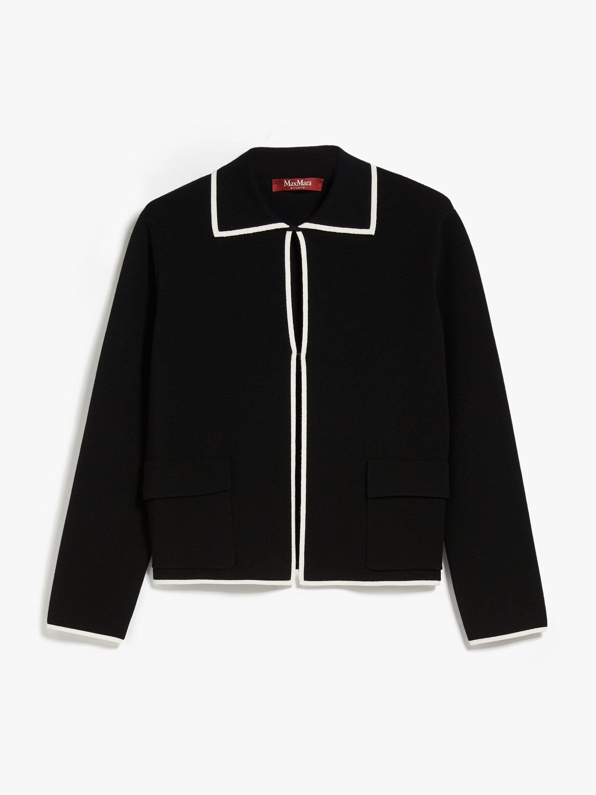 black viscose-knit jacket