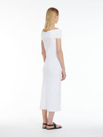 Carregar imagem no visualizador da galeria, optical white slim fit midi dress
