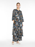 Carregar imagem no visualizador da galeria, navy printed silk kaftan dress
