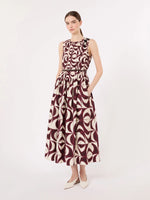 Carregar imagem no visualizador da galeria, bordeuax Printed cotton poplin dress
