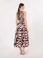 Carregar imagem no visualizador da galeria, bordeuax Printed cotton poplin dress

