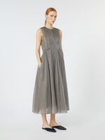 Carregar imagem no visualizador da galeria, dark grey silk-blend organza dress
