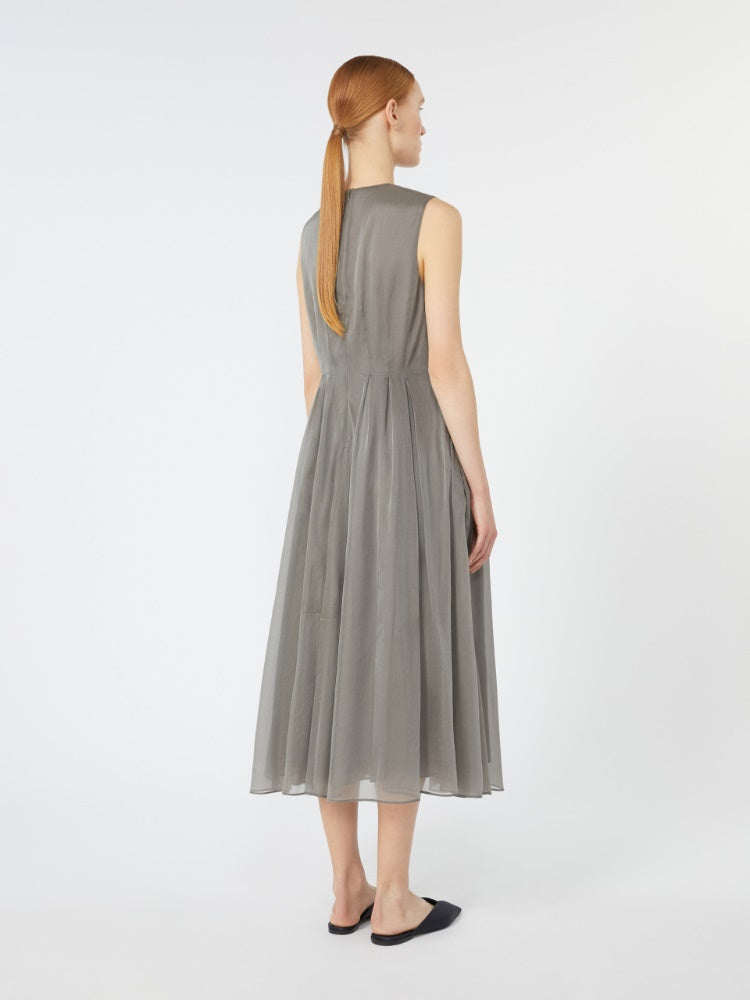 dark grey silk-blend organza dress