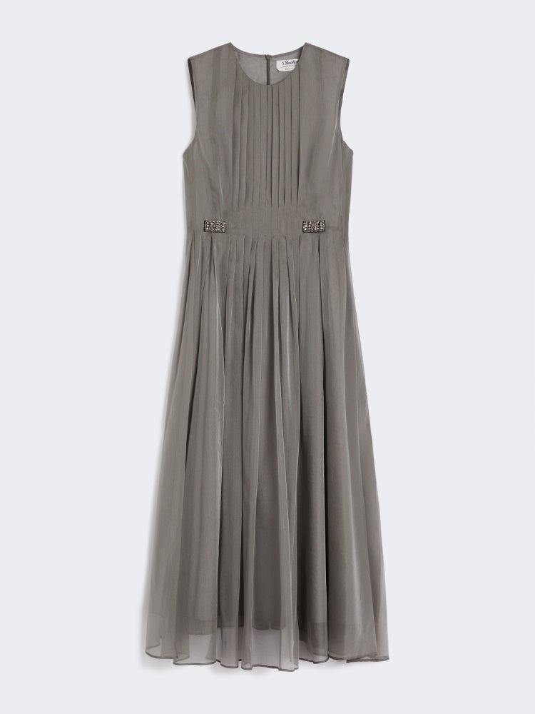 dark grey silk-blend organza dress