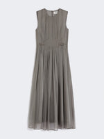 Carregar imagem no visualizador da galeria, dark grey silk-blend organza dress
