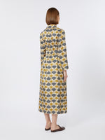 Carregar imagem no visualizador da galeria, mustard printed silk kaftan dress
