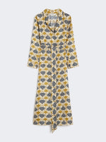 Carregar imagem no visualizador da galeria, mustard printed silk kaftan dress
