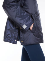 Load image into Gallery viewer, midnight blue short padded jacket
