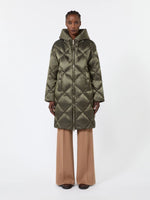 Carregar imagem no visualizador da galeria, moss green Midi puffer jacket with hood

