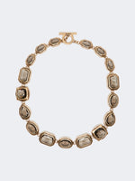 Carregar imagem no visualizador da galeria, light grey Choker necklace with settings
