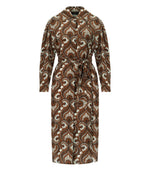 Load image into Gallery viewer, tobacco Printed silk crêpe de Chine shirt dress
