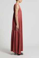 Load image into Gallery viewer, photinia red Long sleeveless dress

