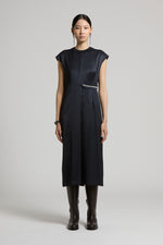 Load image into Gallery viewer, universal blue knitted neck midi dress
