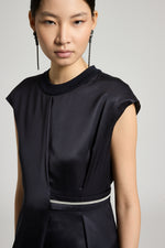 Load image into Gallery viewer, universal blue knitted neck midi dress
