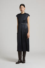 Load image into Gallery viewer, universal blue knitted neck midi dress

