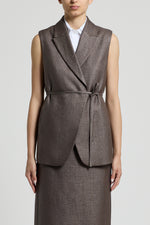 Load image into Gallery viewer, brown bark doublebreasted waistcoat
