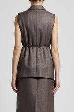 Load image into Gallery viewer, brown bark doublebreasted waistcoat
