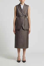 Load image into Gallery viewer, brown bark doublebreasted waistcoat
