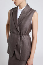 Load image into Gallery viewer, brown bark doublebreasted waistcoat
