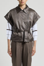 Load image into Gallery viewer, brown bark woman waistcoat
