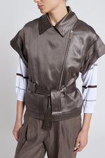 Load image into Gallery viewer, brown bark woman waistcoat

