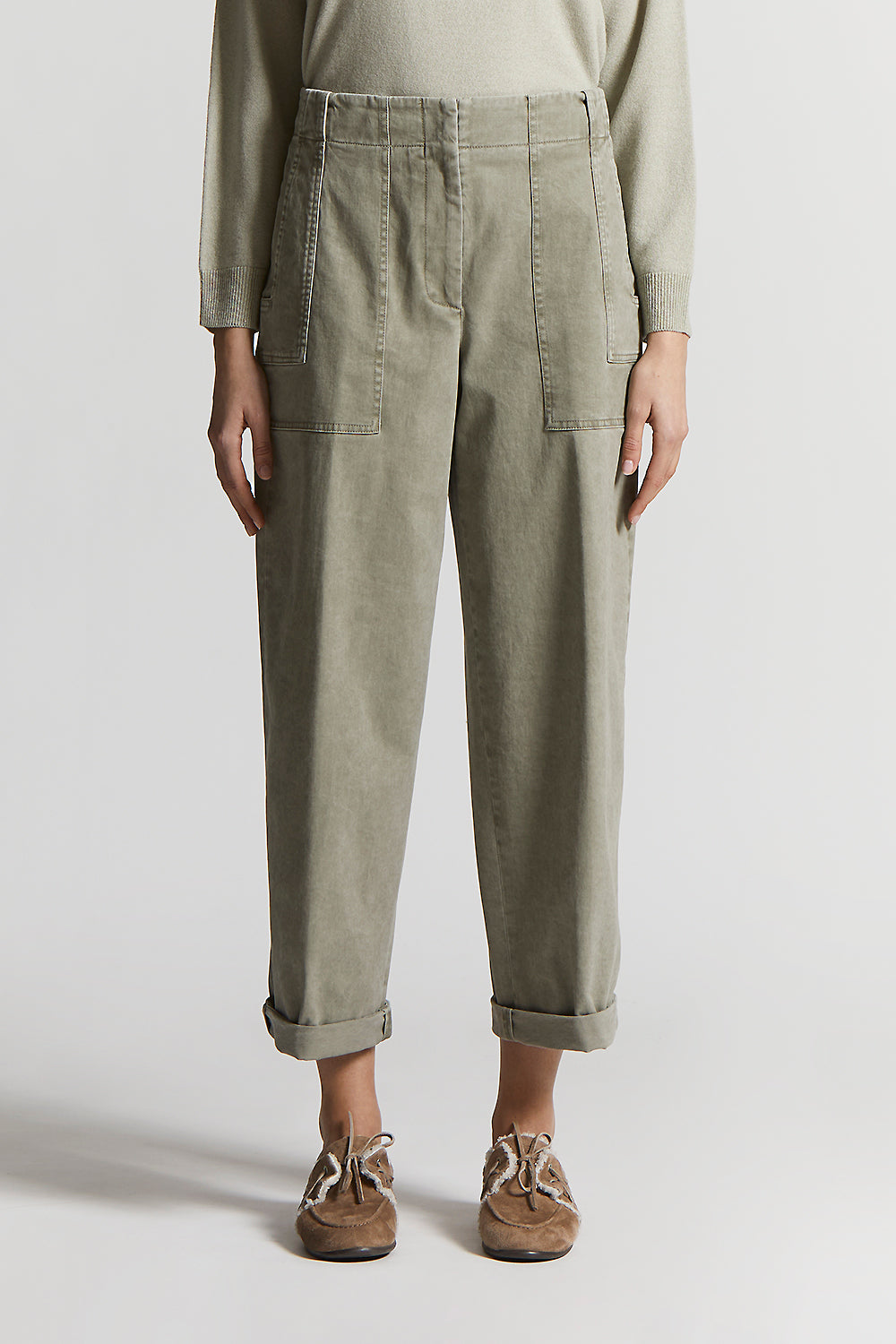 Frosted Landscape Green denim pant