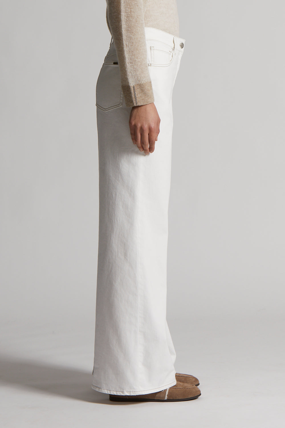 natural white denim pants