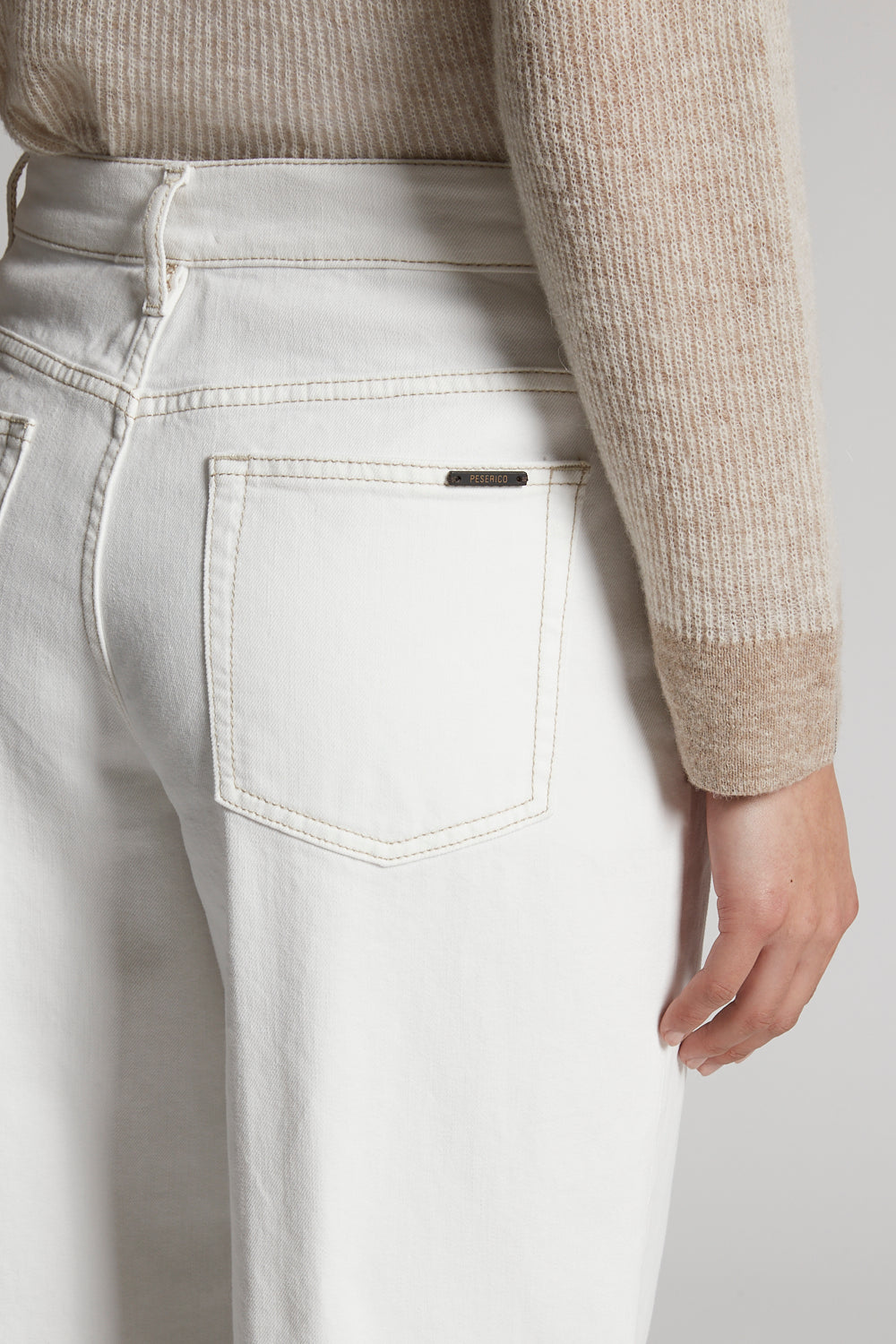 natural white denim pants