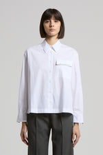 Carregar imagem no visualizador da galeria, flash white Shirt with leaf collar
