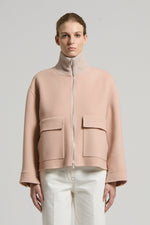 Load image into Gallery viewer, beige Bi-material jacket with double process
