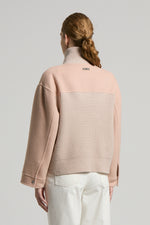 Load image into Gallery viewer, beige Bi-material jacket with double process
